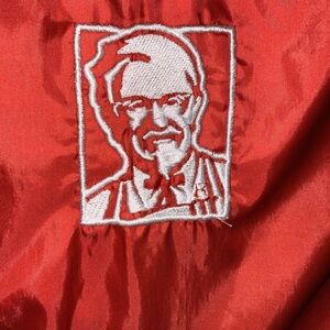 KFC Official Vintage Uniform Zip Up Jacket Size Medium Red Embroidered Logo Red